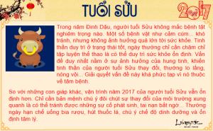 Tử vi sức khỏe năm 2017 của người tuổi Sửu