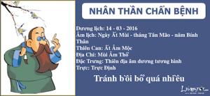 Xem ngày tốt xấu trị bách bệnh tiêu tan: Thứ Hai 14/3/2016
