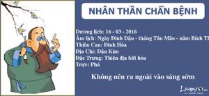 Xem ngày tốt xấu trị bách bệnh tiêu tan: Thứ Tư 16/3/2016