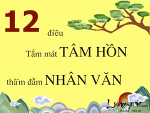 12 điều tắm mát TÂM HỒN, thấm đẫm NHÂN VĂN