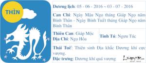 Xem tử vi tháng Năm âm lịch 2016 của người tuổi Thìn