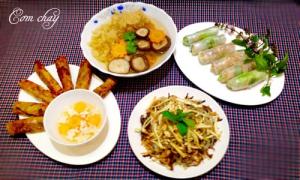 Ngắm những mâm cỗ chay cúng Rằm vừa đẹp mắt vừa ngon miệng