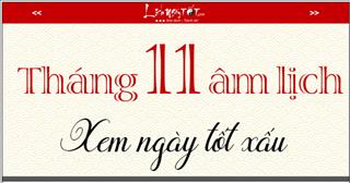 XEM NGÀY TỐT XẤU tháng 11 âm lịch năm Đinh Dậu 2017