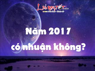 Năm 2017 có phải năm nhuận không?