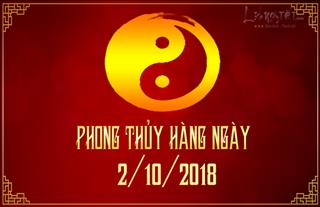 Xem phong thủy hàng ngày: Thứ 3 ngày 2/10/2018