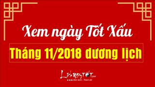 Xem ngày tốt xấu tháng 11/2018 dương lịch cho KHAI TRƯƠNG, MUA XE, CHUYỂN NHÀ