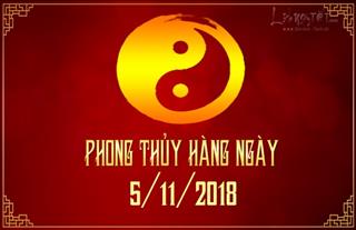 Xem phong thủy hàng ngày: Thứ 2 ngày 5/11/2018