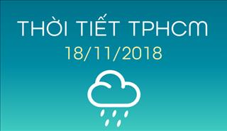 Dự báo thời tiết TPHCM 18/11: Mưa rào hoặc mưa dông rải rác