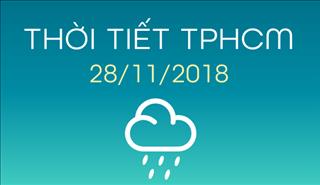 Dự báo thời tiết TPHCM 28/11: Buổi chiều có thể có mưa dông