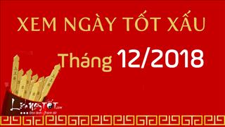 Xem ngày tốt xấu tháng 12 năm 2018 dương lịch cho MUA XE, KHAI TRƯƠNG, CHUYỂN NHÀ