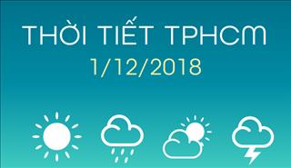 Dự báo thời tiết TPHCM 1/12: Trời nắng, xuất hiện mưa dông vào buổi chiều