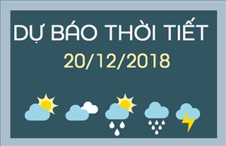 Dự báo thời tiết hôm nay 20/12: Miền Bắc sáng sớm xuất hiện sương mù nhẹ, miền Nam xuất hiện mưa dông