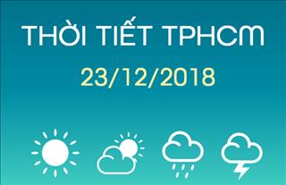 Dự báo thời tiết TPHCM 23/12: Ngày không có nắng, tối xuất hiện mưa rào