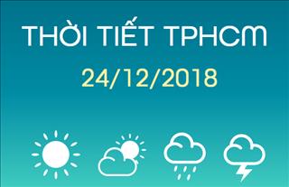 Dự báo thời tiết TPHCM 24/12: Ngày Giáng sinh tối không mưa, tiết trời mát mẻ, thích hợp với các hoạt động lễ hội