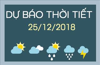 Dự báo thời tiết hôm nay 25/12: Miền Trung và miền Nam có nơi có mưa, mưa vừa, mưa to và dông