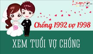 Xem hợp tuổi chồng NHÂM THÂN 1992 vợ MẬU DẦN 1998