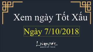 Xem ngày tốt xấu hôm nay Chủ nhật ngày 7/10/2018 - Lịch âm 28/8/2018