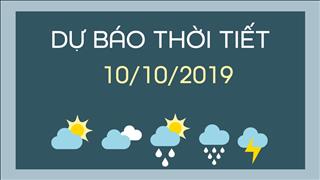 Dự báo thời tiết 10/10: Lượng mưa giảm dần, một số nơi trời hửng nắng