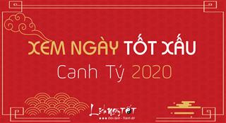 XEM NGÀY TỐT XẤU NĂM 2020 theo từng tháng âm lịch
