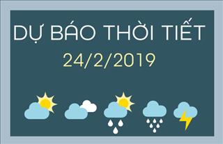 Dự báo thời tiết 24/2/2019: Miền Bắc mưa rào, miền Nam nắng