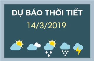 Dự báo thời tiết 14/3: Bắc Bộ đón một đợt không khí lạnh mới gây mưa và rét nhiều nơi