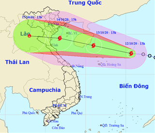 Bão số 7 giật cấp 12, thẳng tiến Bắc Bộ và Bắc Trung Bộ