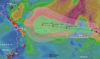 Bão số 8 có tên Saudel mạnh cấp 11 khi vào Biển Đông