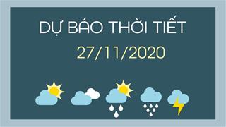 Dự báo thời tiết ngày mai 27/11/2020: Trung Bộ tiếp tục mưa dông