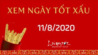 Xem ngày tốt xấu 11/8/2020 - Âm lịch hôm nay 22/6 năm Canh Tý