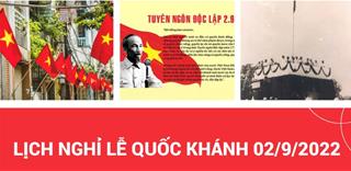 Lễ Quốc Khánh mùng 2 tháng 9 năm 2022 được nghỉ mấy ngày?