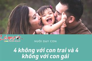 Những điều cần tránh khi nuôi con: 4 không với con trai và 4 không với con gái