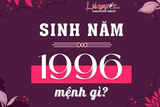 Sinh năm 1996 mệnh gì, tuổi con gì, hợp màu nào, làm ăn hay kết hôn tuổi nào thì giàu sang phú quý?