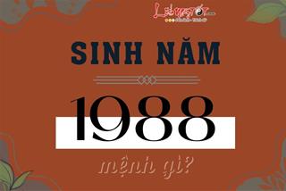 Sinh năm 1988 mệnh gì, tuổi con gì, hợp màu nào, ở nhà hướng nào dễ phát tài?