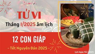 Tử vi tháng 1/2025 của 12 con giáp âm lịch: Ai có khởi đầu hanh thông cho một năm rực rỡ nhất?