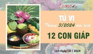 Tử vi tháng 3/2024 của 12 con giáp âm lịch: Tuổi nào LỘC lá bất tận hưởng?