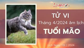Tử vi tháng 4/2024 tuổi Mão âm lịch: Sự nghiệp trì trệ, tình cảm êm đềm
