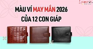 MÀU ví may mắn năm 2026 của 12 con giáp - Đổi ví đổi VẬN tiền về ào ào