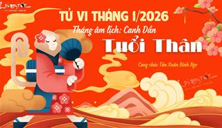 Tử vi tháng 1/2026 tuổi Thân âm lịch: Vận khí sụt giảm mạnh, đòi hỏi sự kiên trì gấp bội