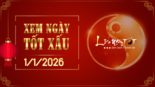 Xem ngày tốt xấu 1/1/2026 - Âm lịch hôm nay 13/11 năm Ất Tỵ