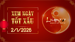 Xem ngày tốt xấu 2/1/2026 - Âm lịch hôm nay 14/11 năm Ất Tỵ