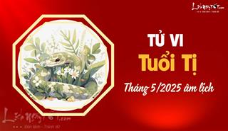 Tử vi tháng 5/2025 tuổi Tị âm lịch: May mắn tột đỉnh