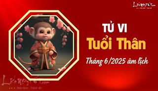 Tử vi tháng 6/2025 tuổi Thân âm lịch: Phải nỗ lực và kiên trì hơn bao giờ hết