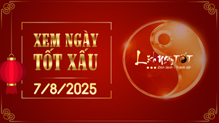 Xem ngày tốt xấu 7/8/2025 - Âm lịch hôm nay 14/6 Nhuận năm Ất Tỵ