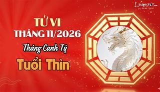 Tử vi tháng 11/2026 tuổi Thìn âm lịch: Tam Hợp nâng đỡ, công danh rộng mở - tài lộc tăng trưởng