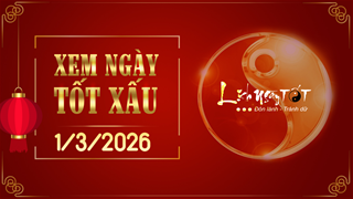 Xem ngày tốt xấu 1/3/2026 - Âm lịch hôm nay 13/1 năm Bính Ngọ