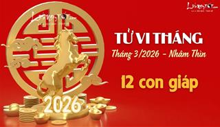 Tử vi tháng 3/2026 của 12 con giáp âm lịch: Ai trèo cao, ai thụt lùi?