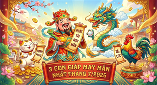 Tháng 7 GẶP THỜI không cầu mà được: 3 con giáp ĐỎ cả TIỀN lẫn TÌNH, may mắn hết phần thiên hạ!