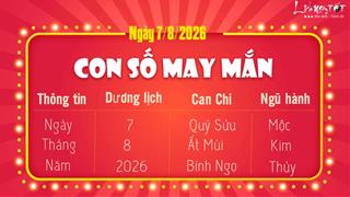 Con số may mắn hôm nay 7/8/2026 theo năm sinh: Xem số ngẫu nhiên mang tới vận may khó ngờ