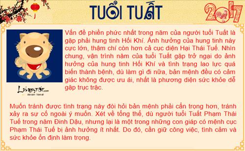 Tử vi sức khỏe năm 2017 của người tuổi Tuất