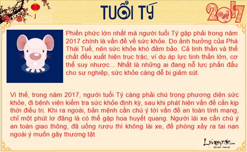 Tử vi sức khỏe năm 2017 của người tuổi Tý